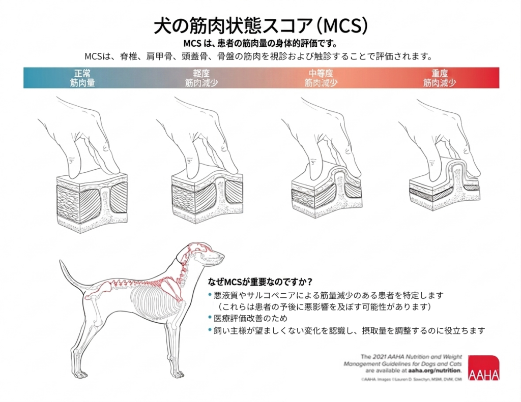 MCS(筋肉コンディションスコア)の図解