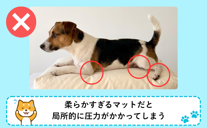 柔らかすぎるマットだと局所的に圧力がかかってしまう