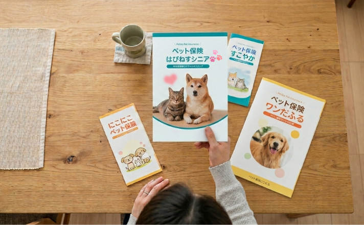 ペット保険を選んでいる様子